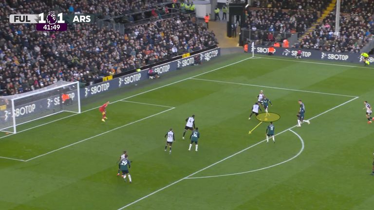 Then at Fulham, Odegaard teed up Martinelli for a great chance but he put it wide