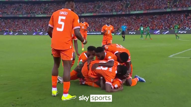 Ivory Coast's Seko Fofana scores against Guinea-Bissau - AFCON 