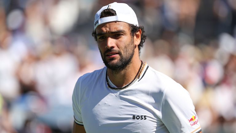 Matteo Berrettini during a men's singles match at the 2023 US Open, Thursday, Aug. 31, 2023 in Flushing, NY. (Simon Bruty/USTA via AP)