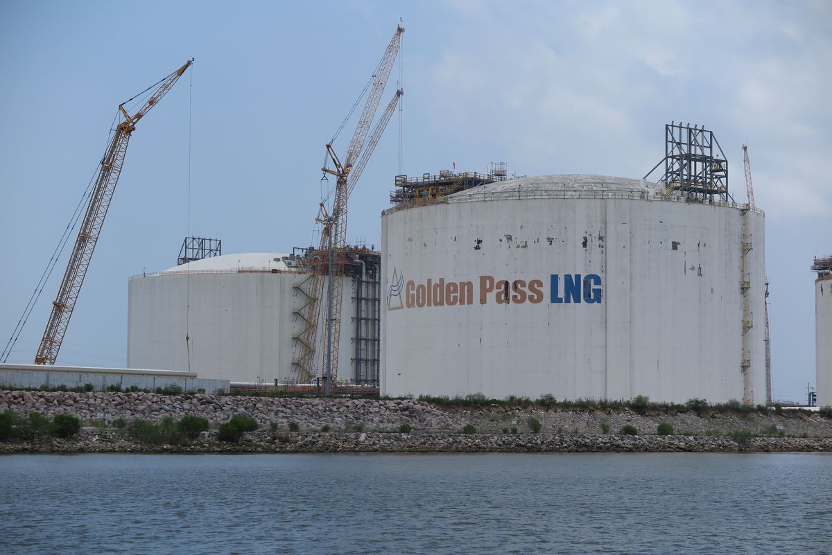 The Golden Pass LNG plant under construction on the US Gulf Coast. 