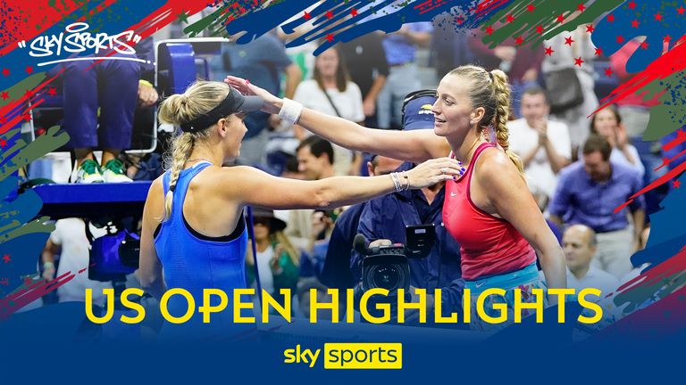 Highlights of Caroline Wozniacki's second-round match against Petra Kvitova at the US Open.