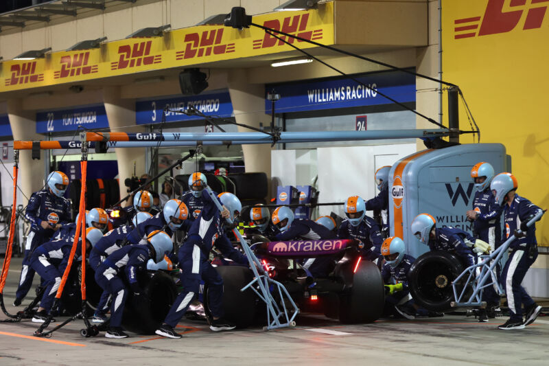A pit stop during the Bahrain Formula One Grand Prix in early March evokes how the team's manager was feeling when looking at the Excel sheet that managed the car's build components.