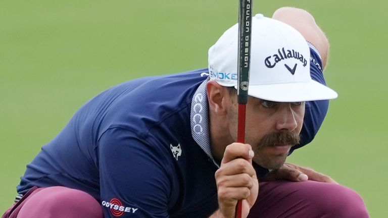 Erik van Rooyen of South Africa looks at his shot on the ninth green during the final round of the Cognizant Classic golf tournament, Sunday, March 3, 2024, in Palm Beach Gardens, Fla. (AP Photo/Marta Lavandier)