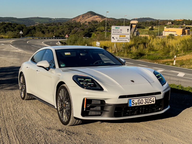 A white Porsche Panamera