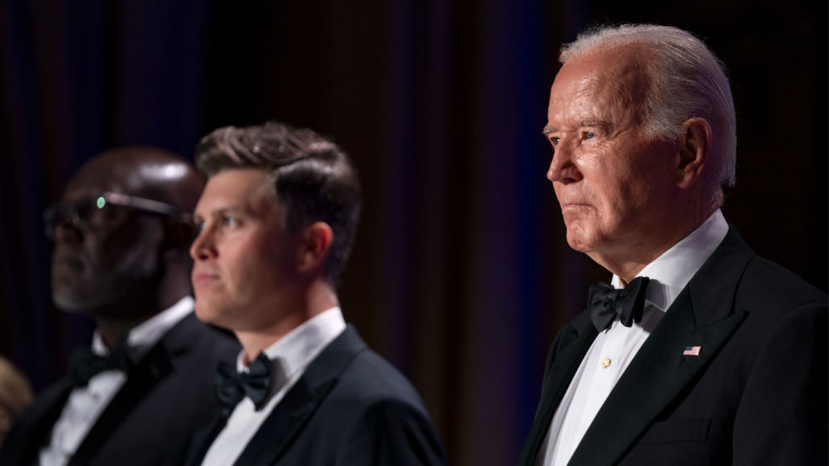 President Joe Biden speaks during the White House Correspondents' Association (WHCA) dinner in Washington, D.C.