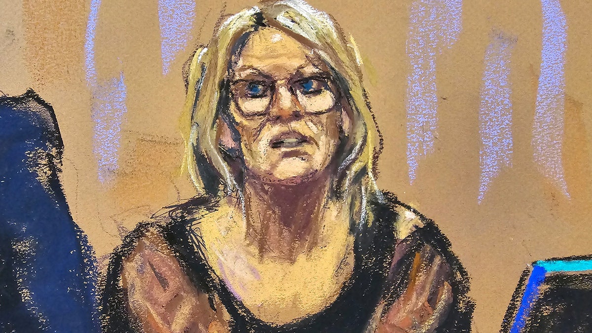 Stormy Daniels is questioned by prosecutor Susan Hoffinger during former U.S. President Donald Trump's criminal trial