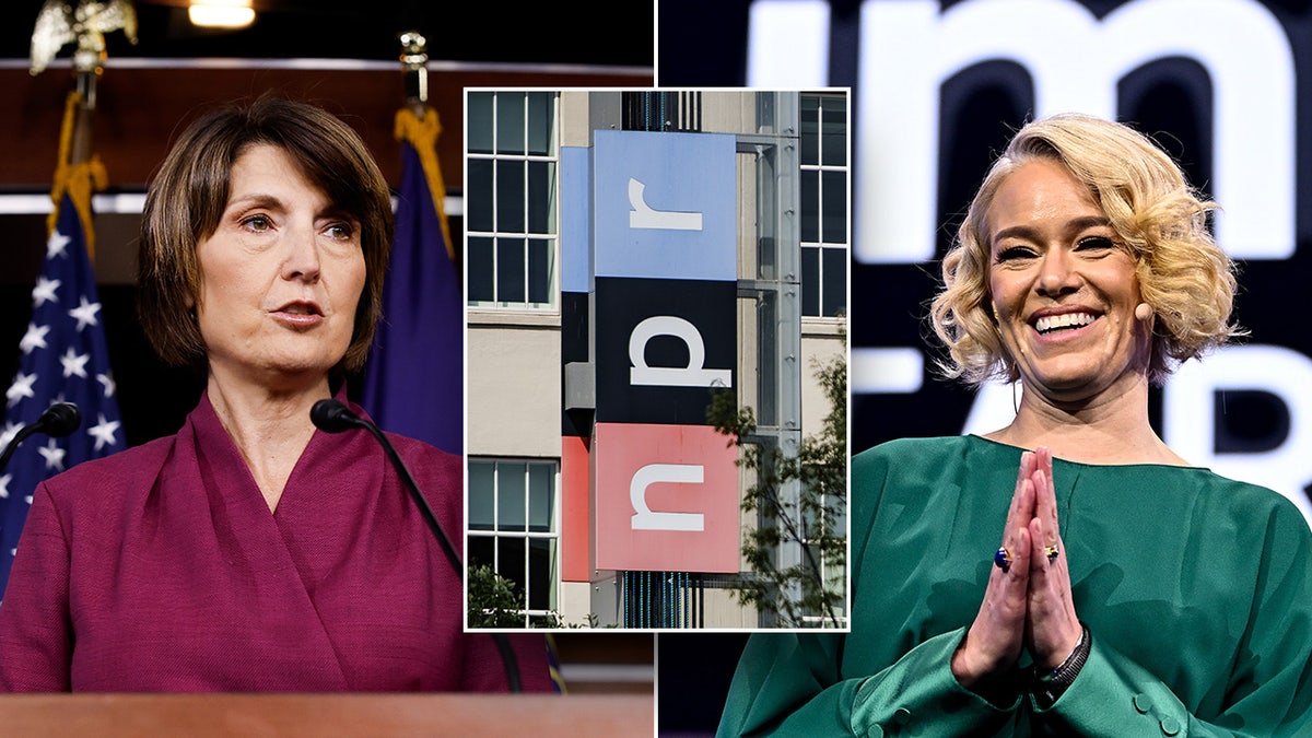 A split image of Cathy McMorris Rodgers and Katherine Maher