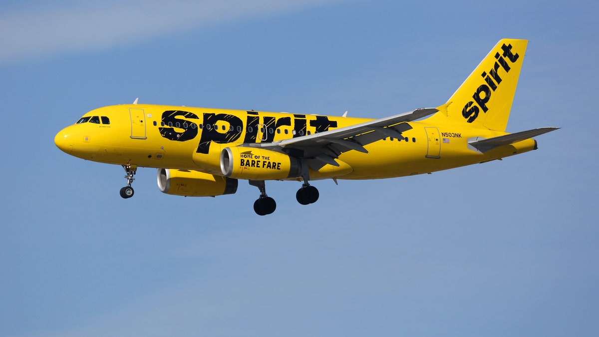 Spirit Airlines plane in the sky