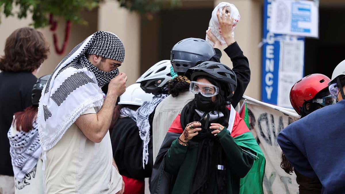 Anti-Israel protesters outside of University of California, Irvine