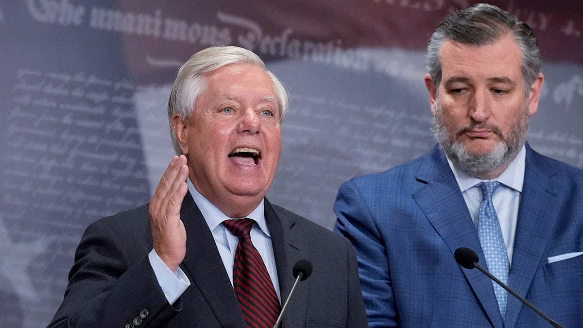 Graham next to Ted Cruz rips Biden effort to pull Israel funding
