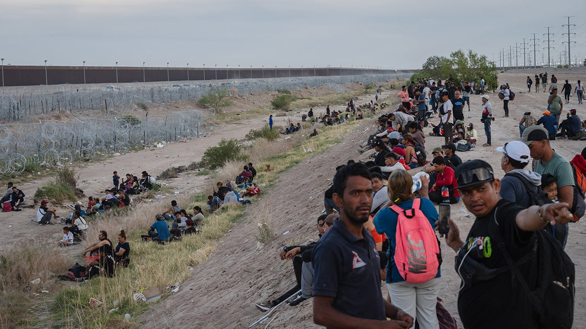 Migrants in Mexico before crossing into US
