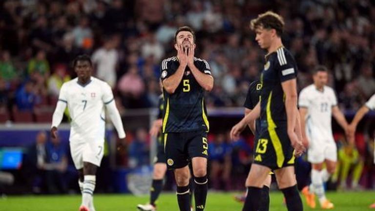 Grant Hanley had Scotland's best chance to score