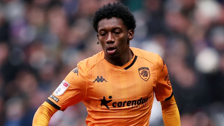 Jaden Philogene in action for Hull City (file pic)