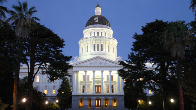 The California state capital building in Sacramento.