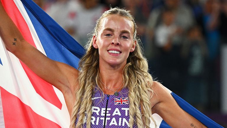 Great Britain's Keely Hodgkinson set a new national 800m record in London on Saturday 