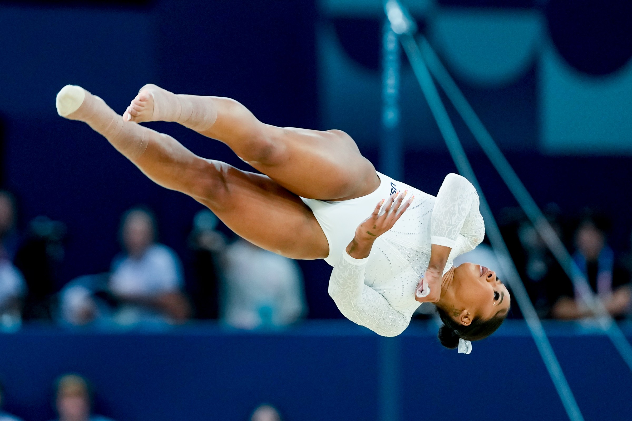 Jordan Chiles during the women’s floor exercise final on August 5.