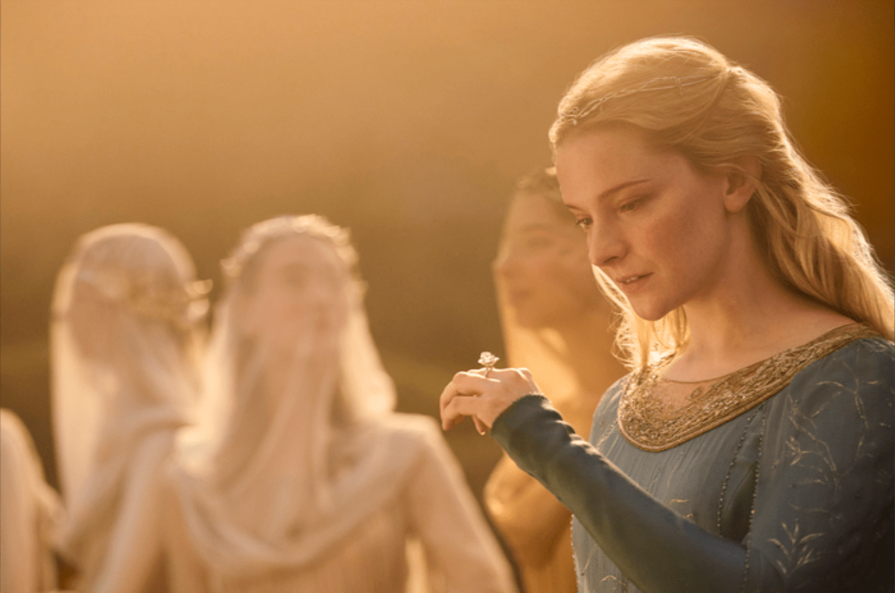 Galadriel admiring her ring of power.