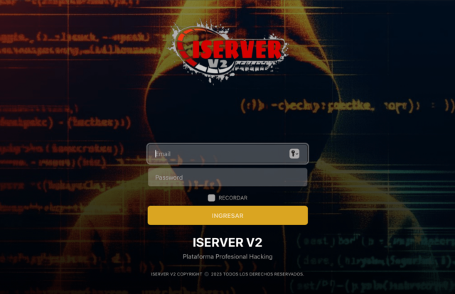 The iServer site as it appeared before the takedown.