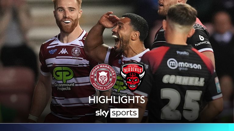 Highlights of the Super League match between Wigan Warriors and Salford Red Devils