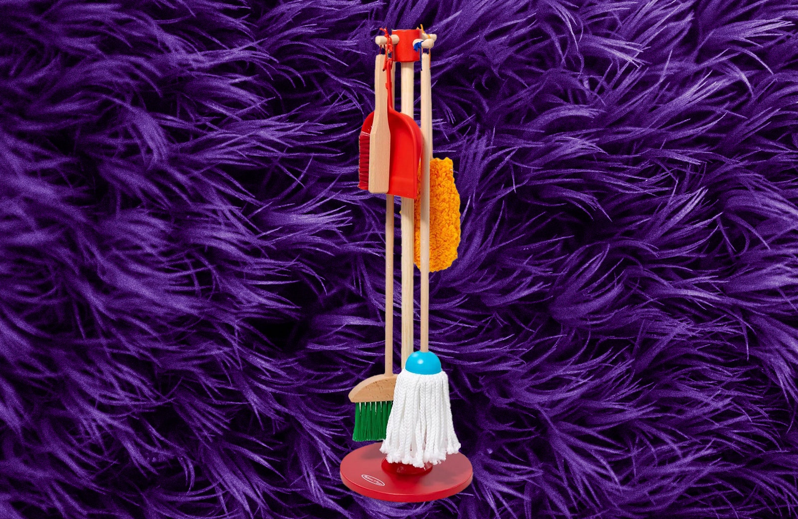 Toy cleaning set with mop broom duster dustpan and more