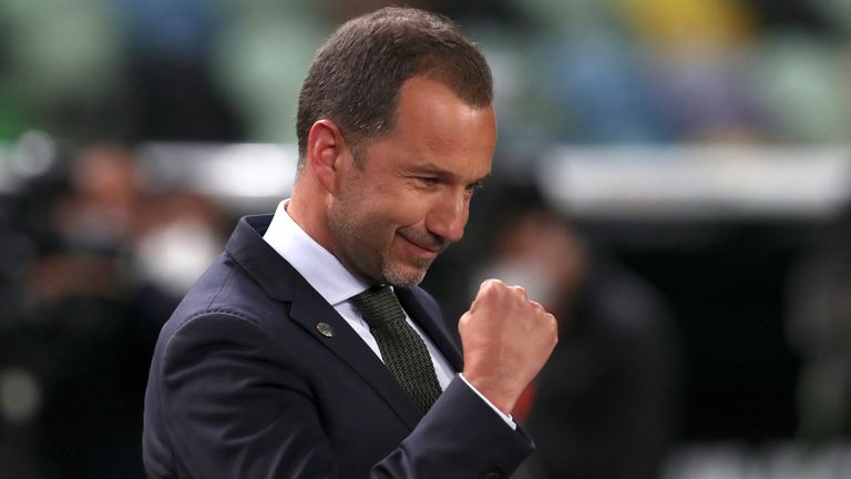 Sporting president Frederico Varandas works with Viana 