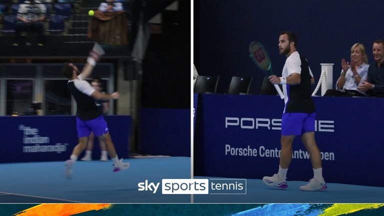 Hugo Gaston somehow hit an incredible behind the back winner in his clash with Alex de Minaur at the European Open.