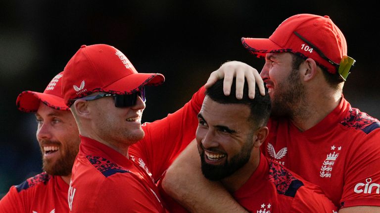 England's Saqib Mahmood, T20 cricket (Associated Press)