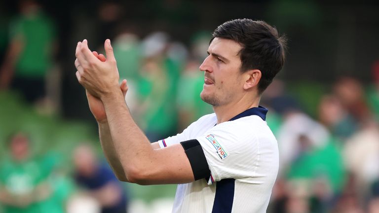 Harry Maguire played in England's win over Republic of Ireland last month