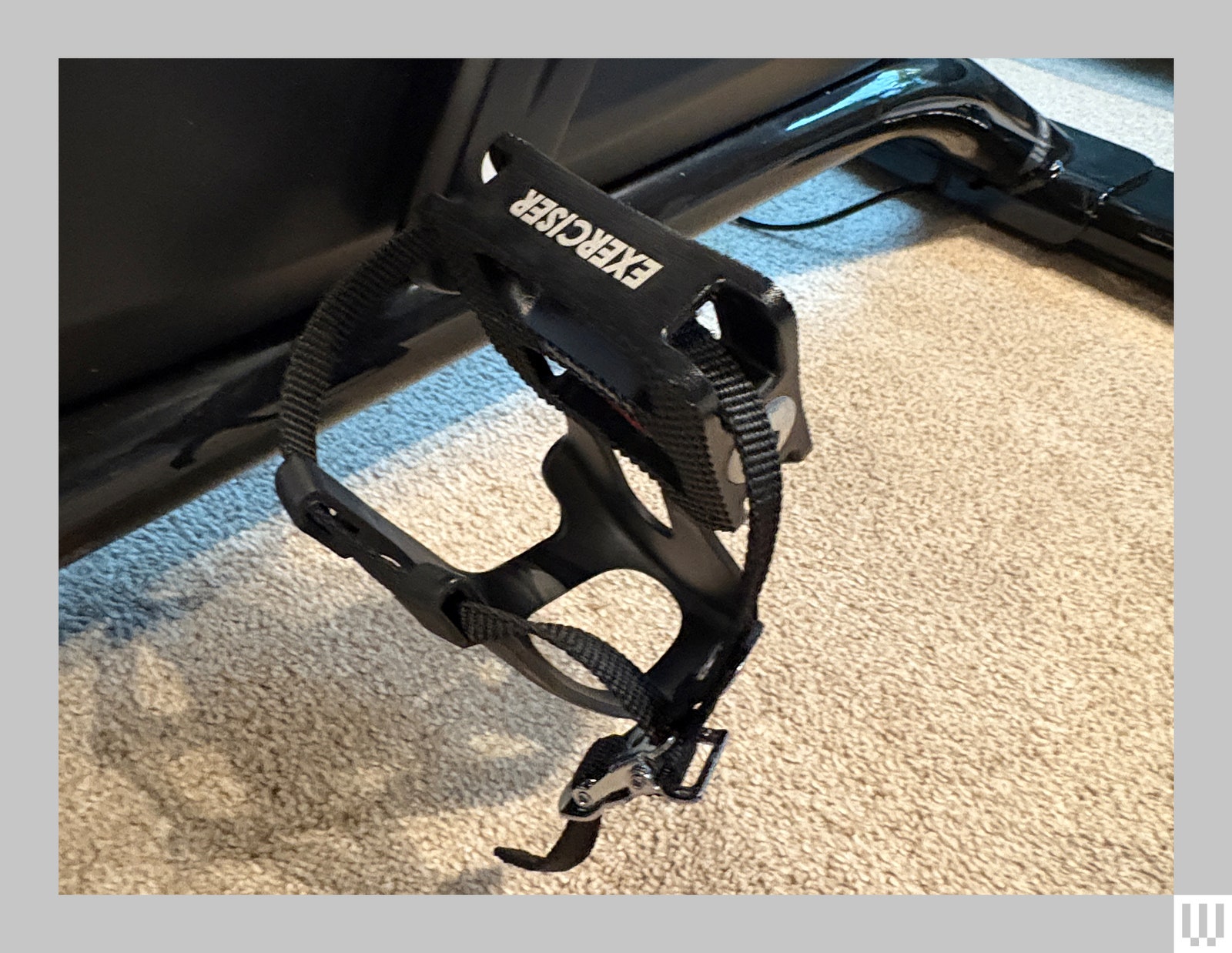 Close up of the Carol Bike pedal an indoor exercise bike