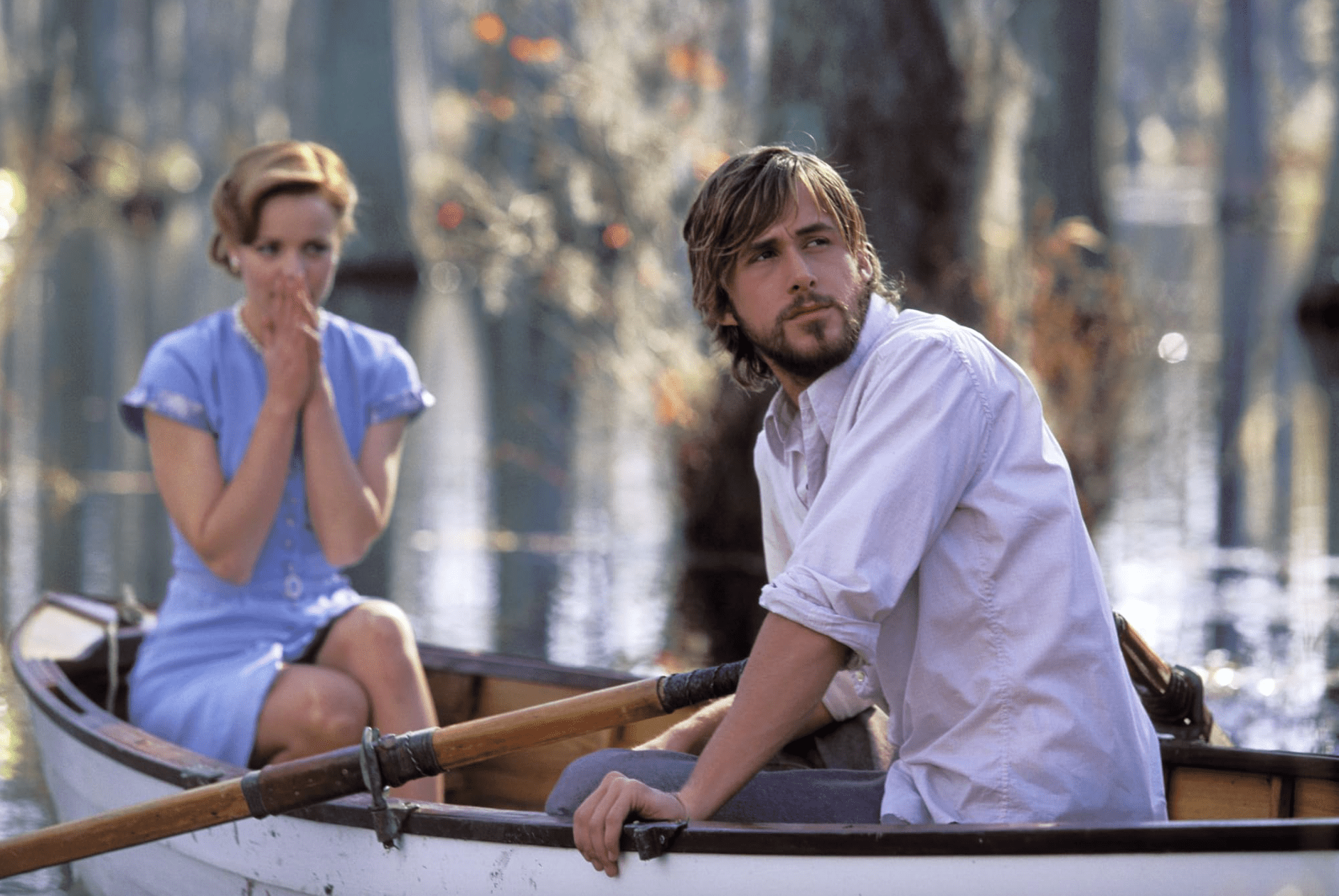 Actors Ryan Gosling and Rachel McAdams in the 2004 Nick Cassavetes-directed film “The Notebook.“