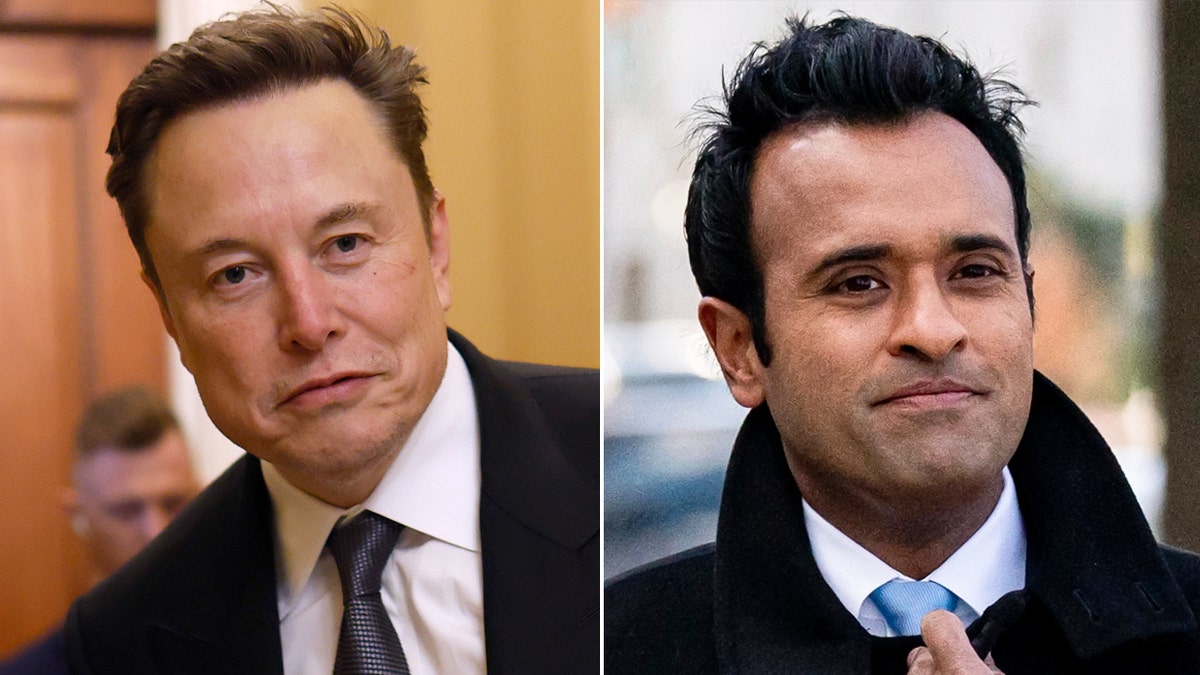 Left: Elon Musk; Right: Vivek Ramaswamy