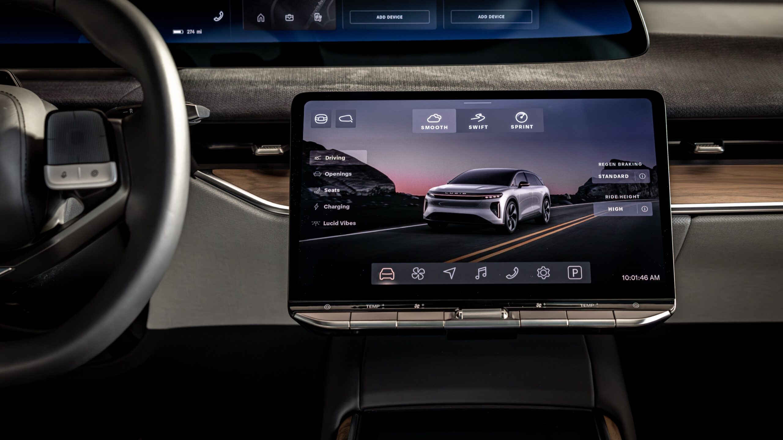 Lucid Gravity infotainment screen
