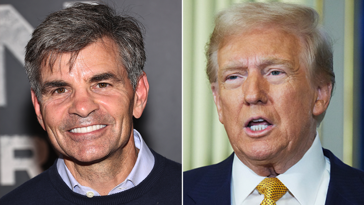 George Stephanopoulos and Donald Trump split image