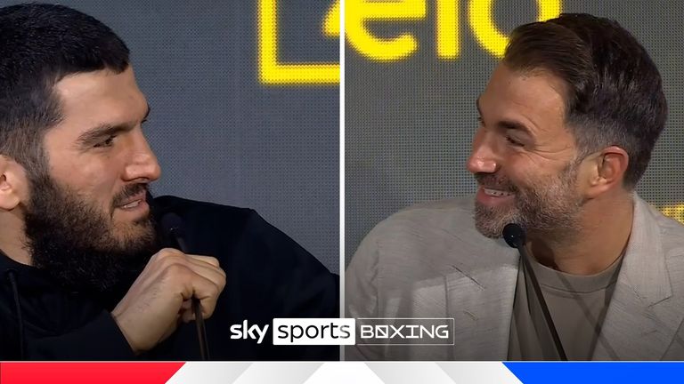 Artur Beterbiev couldn't resist aiming a dig in Eddie Hearn's direction, who is the promoter of light-heavyweight rival Dmitry Bivol.