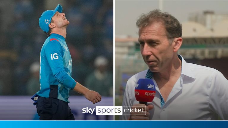 England's captain Jos Buttler leaves the field after his side lost the second one day international cricket match against India in Cuttack, India, Sunday, Feb. 9, 2025. (AP Photo/Rafiq Maqbool)


