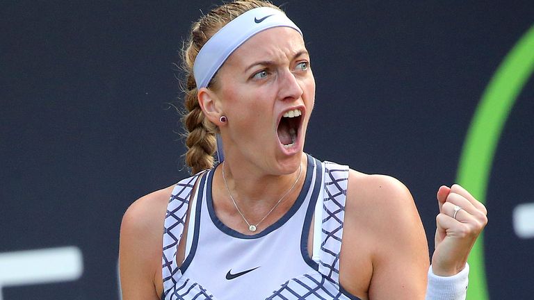 Berlin: Tennis WTA Tour Semifinals - Alexandrova (RUS) - Kvitova (CZE), Singles, Women, Semifinals: Petra Kvitova celebrates a point. Photo by: Wolfgang Kumm/picture-alliance/dpa/AP Images
