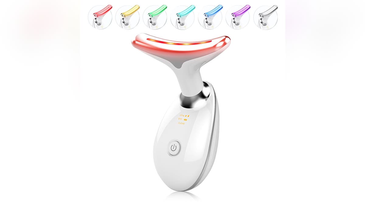 Smooth your face's wrinkles with a relaxing face massager. 