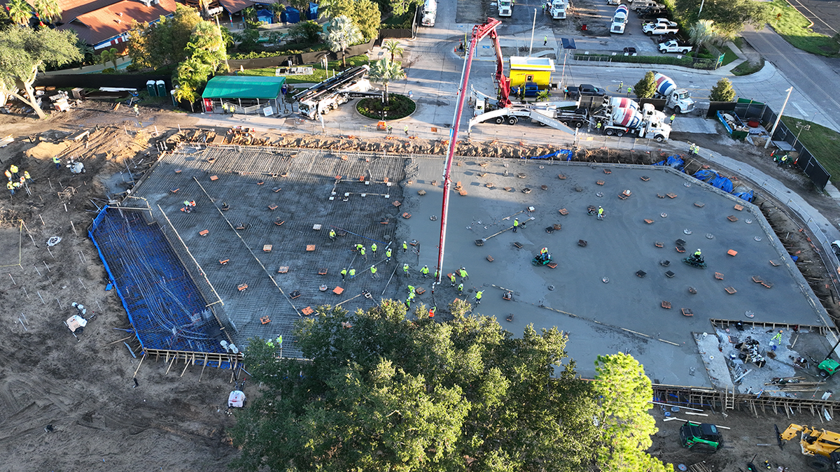 pouring concrete in legoland