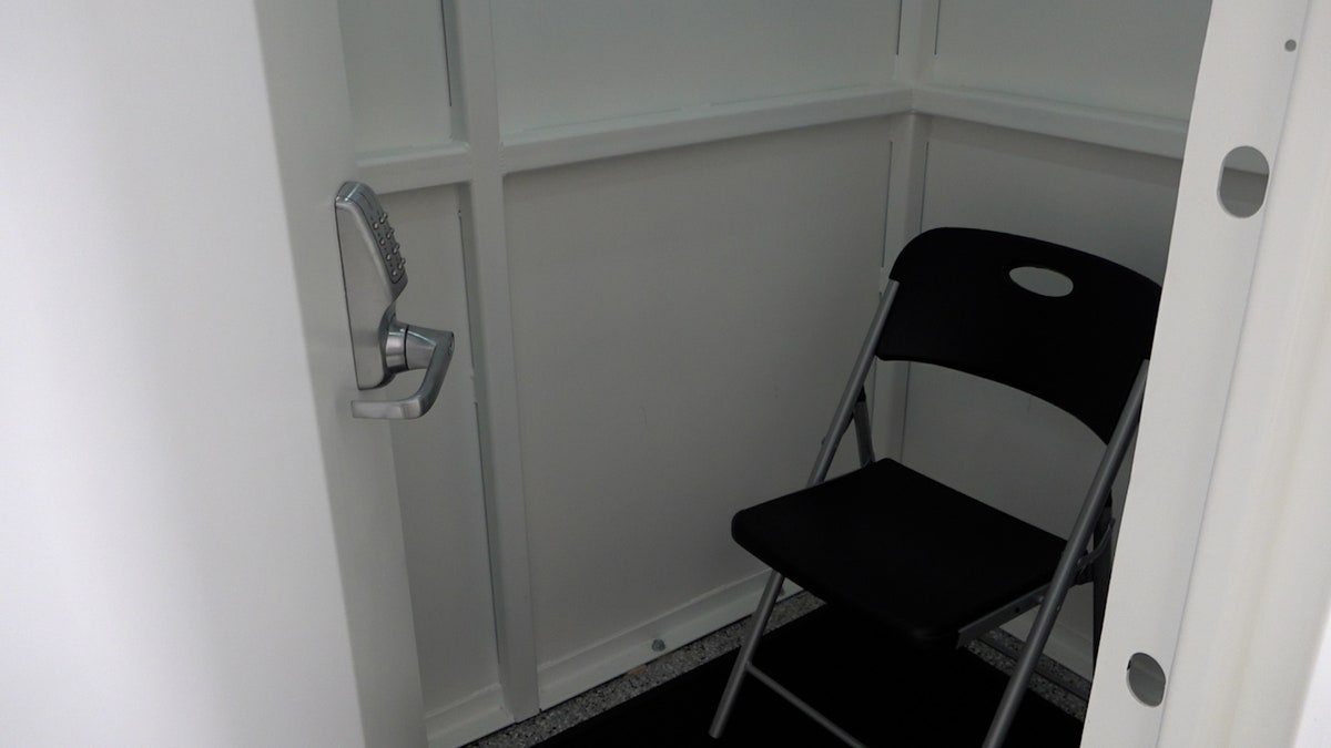 Inside of at-home tornado shelter