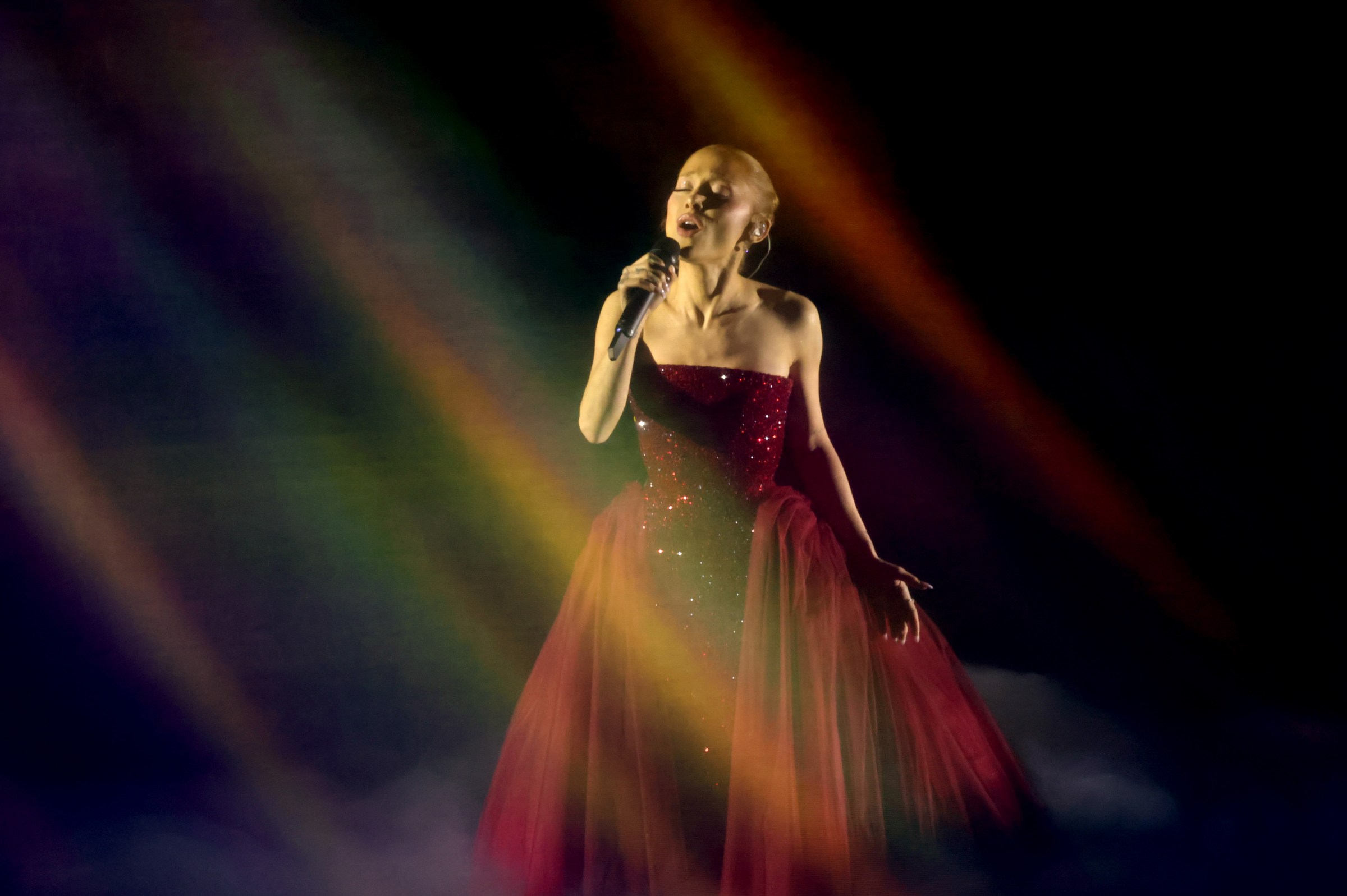 Ariana Grande performing at the Oscars.