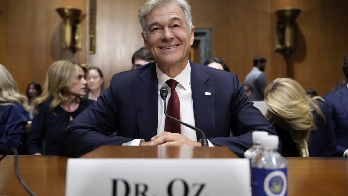 Dr. Mehmet Oz, President Donald Trump's pick to lead the Centers for Medicare and Medicaid Services, sits before testifying at his confirmation hearing before the Senate Finance Committee, on Capitol Hill in Washington, Friday, March 14, 2025. (AP Photo/Ben Curtis)