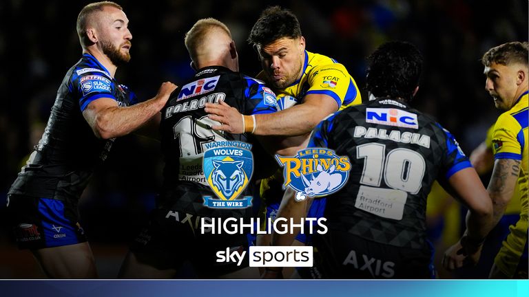 Highlights of the Super League match between Warrington Wolves and Leeds Rhinos.  Images:SWpix