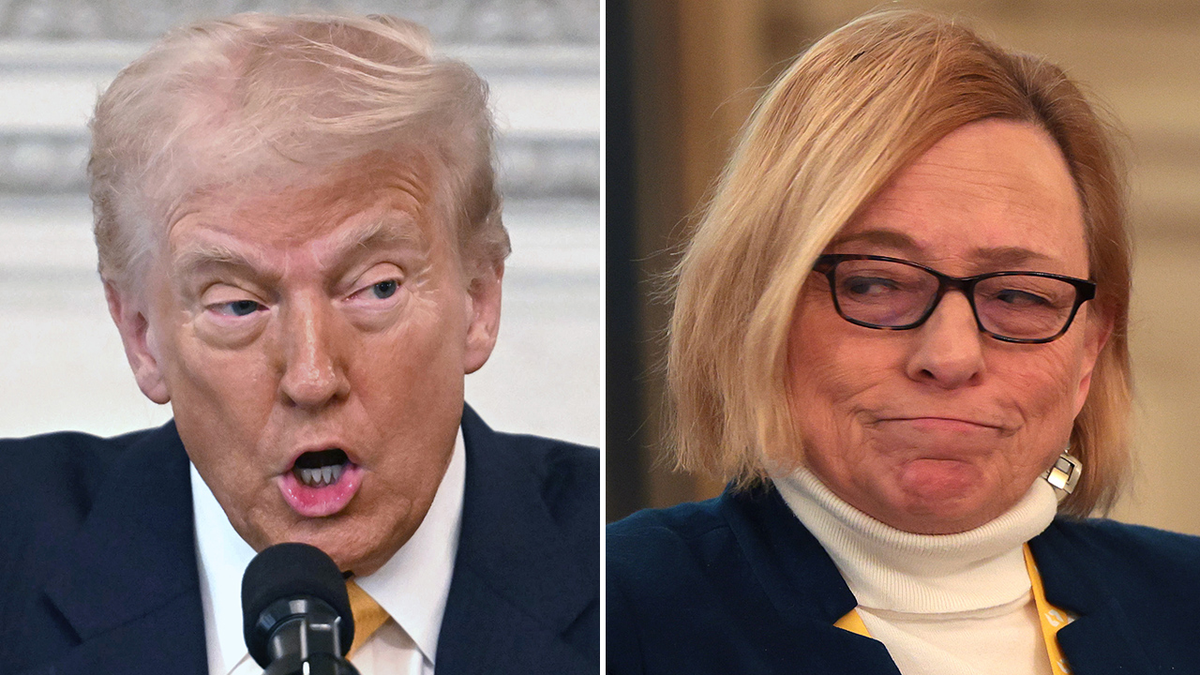 President Donald Trump and Maine Gov. Janet Mills split