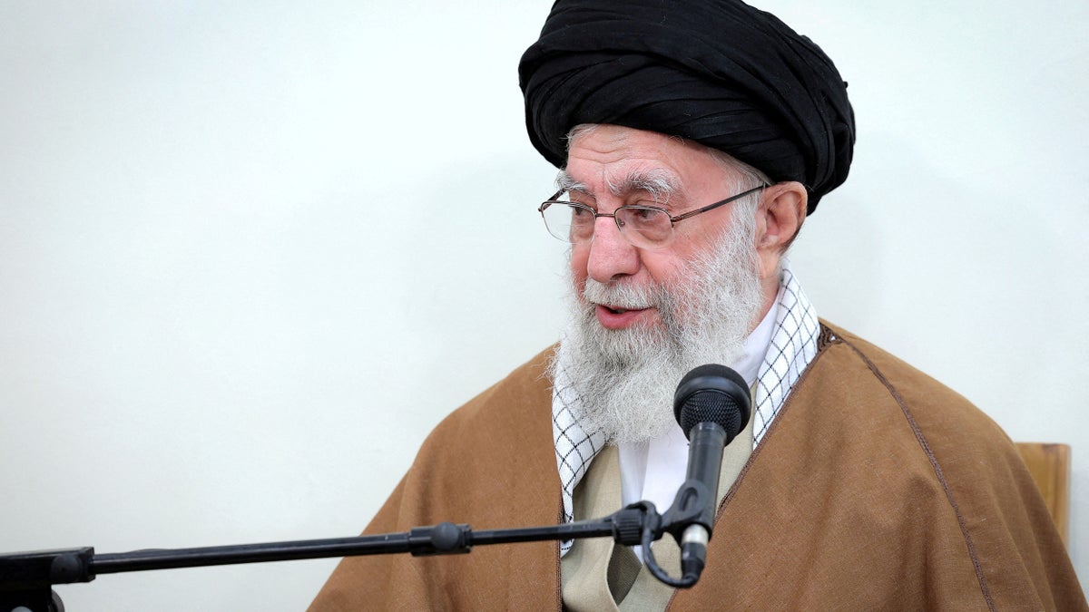 Iran's Supreme Leader Ayatollah Ali Khamenei speaks during a meeting with government officials in Tehran, Iran, April 15, 2025.