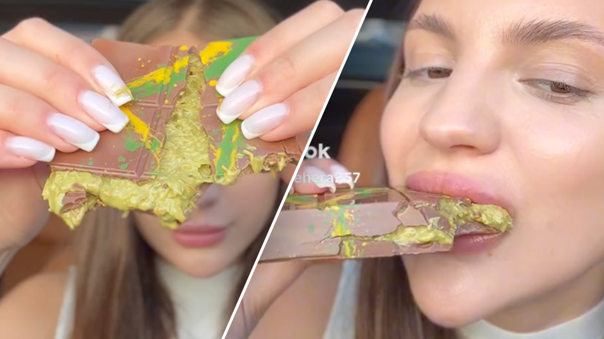 tiktok creator tries dubai chocolate