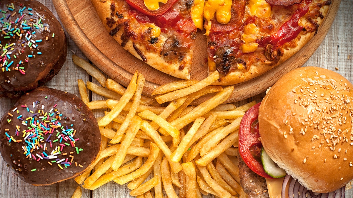 junk food up close, including french fries