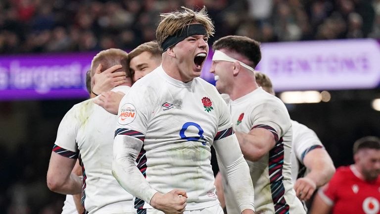 Henry Pollock scored two tries on debut as England thrashed Wales to keep slim Six Nations title hopes alive