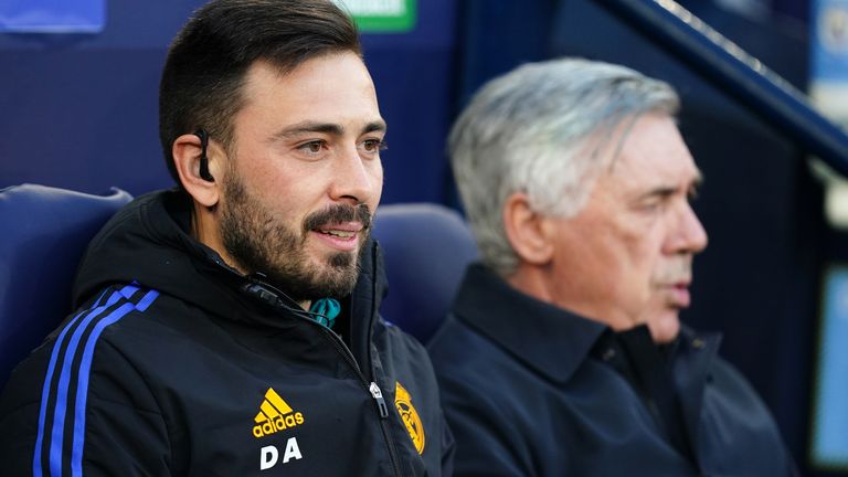 Davide Ancelotti (L) is looking to become a manager after years assisting his dad Carlo