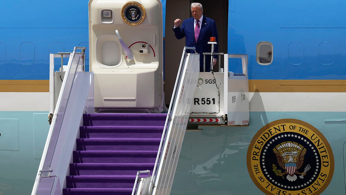 resident Donald Trump arrives on Air Force One