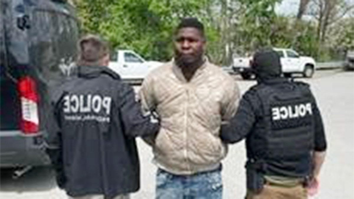 Illegal alien being arrested by authorities.